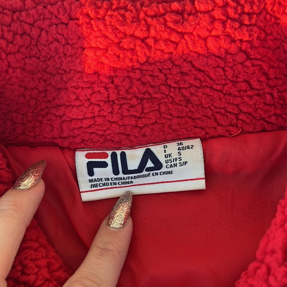 FILA Red Fuzzy Jacket - Picture 2 of 2